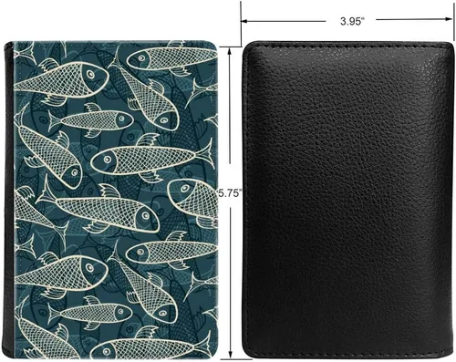 Vista 2 de PU Leather Passport Holder Travel Wallet RFID Blocking Card Case Cover With Unique