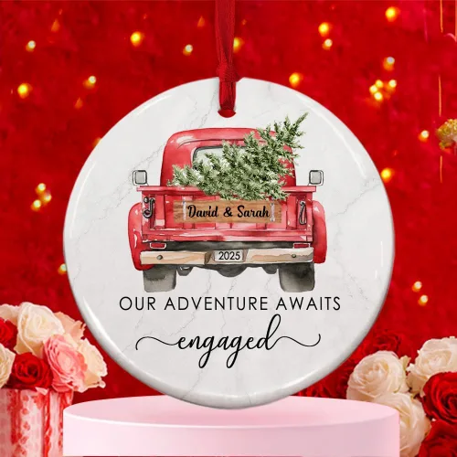Regalo de compromiso para parejas – Regalo para parejas recién comprometidas, nuestra aventura espera comprometida, primera boda para mujeres,
