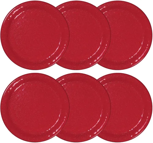 Vista 10 de UP UPware - Juego de 6 platos de ensalada de melamina con la bandera estadounidense para risotto, pasta y ensalada, sin BPA, aptos