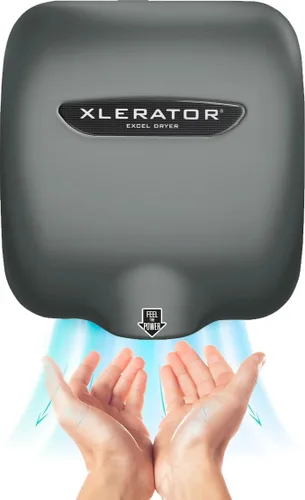 Vista 2 de XLERATOR XL-SP Secador de manos automático de alta velocidad con cubierta gris y boquilla de reducción de ruido 1.1, 12.5 A, 110/120 V (Gris)