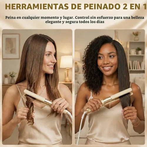 Vista 2 de Plancha de pelo para mujer, 20s calentamiento, 4 ajustes de temperatura
