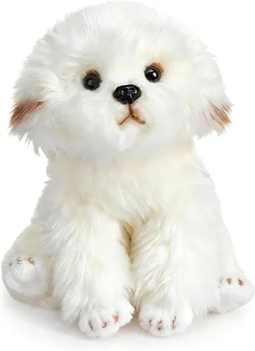 Vista 10 de HollyHOME Peluche maltés realista de perro maltés, regalo para mascotas, 13 pulgadas