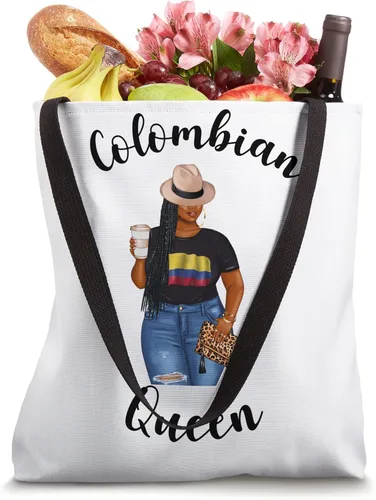 Vista 4 de Bolsa de mano negra de la reina colombiana de Colombia con bandera sudamericana
