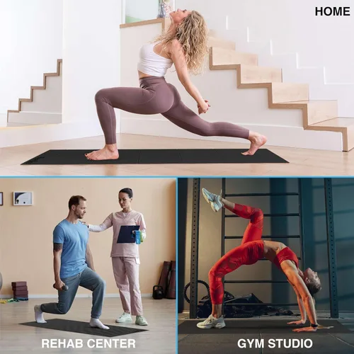 Vista 5 de Foldable Yoga Exercise Mat – Lightweight, Anti-Slip, and Easy to Store for Yoga, Pilates, Home Workouts, and Floor Exercises