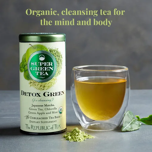 Vista 4 de The Republic of Tea – Té Detox SuperGreen Orgánico, 36 bolsas de té, sin gluten