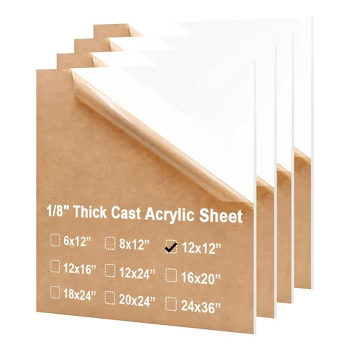 Vista 71 de KINLINK Hojas de plexiglás 12x12 de 1/8 pulgada de espesor - Lámina de acrílico negro fundido de 3mm, lámina de plástico policarbonato