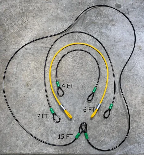 Vista 7 de Vascer Candado de bicicleta con cable – Cable de seguridad de 4 pies (3/8 pulgadas) con bucles, acero trenzado antirrobo de alta resistencia