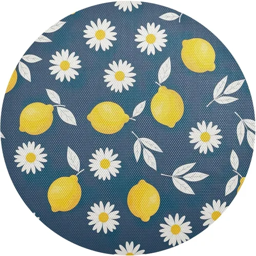 Yellow Lemons Round Place Mats, Non Slip Round Washable Placemats for Kitchen Table one sizex1