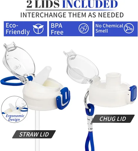 Vista 5 de Botella de agua de 64 onzas con popote, botella de medio galón con tiempos para beber, jarra de agua reutilizable a prueba de fugas con asa