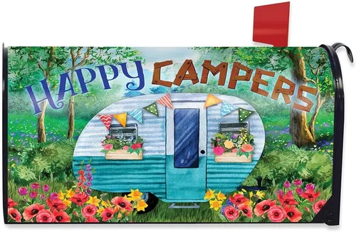 Briarwood Lane Spring Happy Campers - Funda magnética para buzón estándar