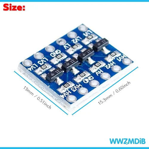 Vista 3 de WWZMDiB Módulo convertidor de cambio de nivel lógico de 12 piezas bidireccional 3.3V a 5V, 5V a 3.3V UART, IIC, SPI, 1-Wire 4 canales