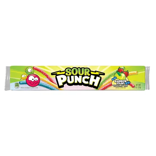 Vista 2 de Sour Punch Pajitas ácidas arcoíris, 2 onzas (paquete de 24)