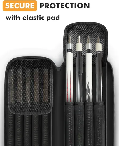 Vista 3 de PEKREWS Estuche para Taco de Billar, Estuche para Taco de Billar 4x5 con Múltiples Bolsillos que Sostiene 4 Culatas y 5 Puntas, Bolsa Acolchada