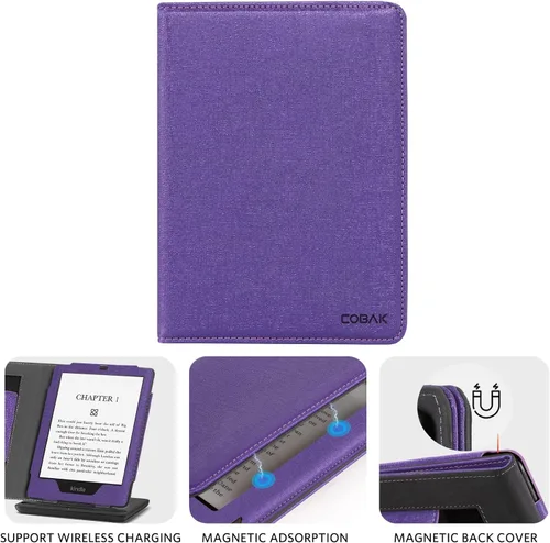 Vista 204 de CoBak Funda inteligente para Kindle Paperwhite de 6.8" de 11ª generación 2021 con función de encendido automático, ligera, delgada, de piel **Salvia