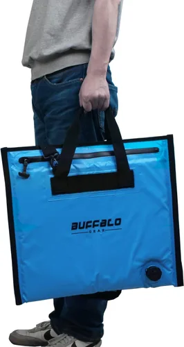 Vista 4 de Buffalo Gear Bolsa térmica aislada - Enfriador de cebo de 20 x 18 pulgadas, bolsa impermeable para matar peces