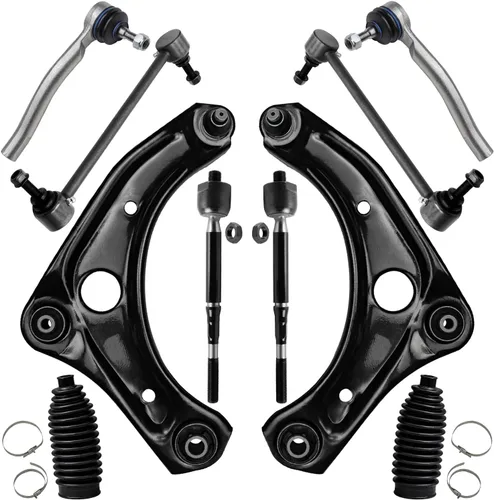 Vista 345 de Detroit Axle - Kit de suspensión frontal de 10 piezas para Chevy Trailblazer EXT GMC Envoy XL XUV Buick Rainier Isuzu Ascender Olds Bravada, brazos