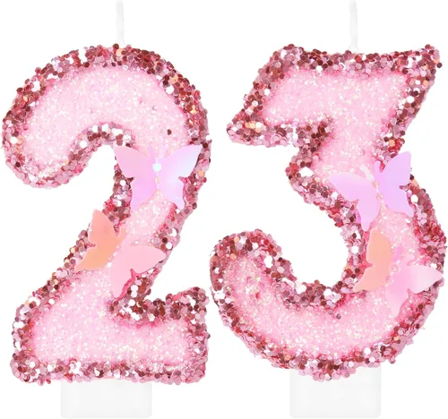 Vista 14 de Velas de cumpleaños número 1, decoración de fiesta de cumpleaños de mariposa para mujeres y niñas, vela morada de feliz cumpleaños para pastel, vela