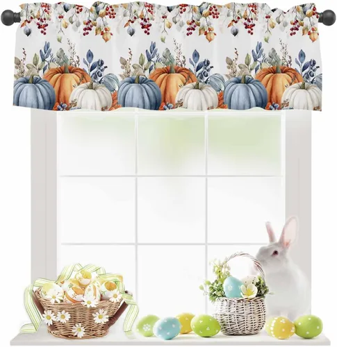 Vista 10 de Cortinas modernas de mosaico en blanco y negro para sala de estar, dormitorio, baño, ventana de cocina, cenefa de panel con bolsillo para barra