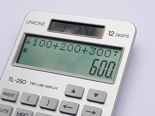 Vista 4 de Nueva, Calculadora de Escritorio con Pantalla de Dos Líneas. Función de Historial - 30 Memorias, Calculadora con Pantalla LCD Grande para Uso