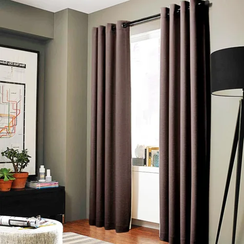 Vista 23 de Gorgeous Home - Panel de cortina de ventana de lino K92 de 1 pieza, liso, con ojales de bronce, 3 capas de forro de espuma, 100% térmica