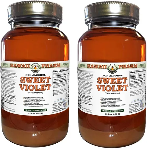 Vista 9 de Extracto líquido sin alcohol de violeta dulce, violeta dulce (Viola Odorata), suplemento herbario natural de glicerita de hojas secas, Hawaii Pharm