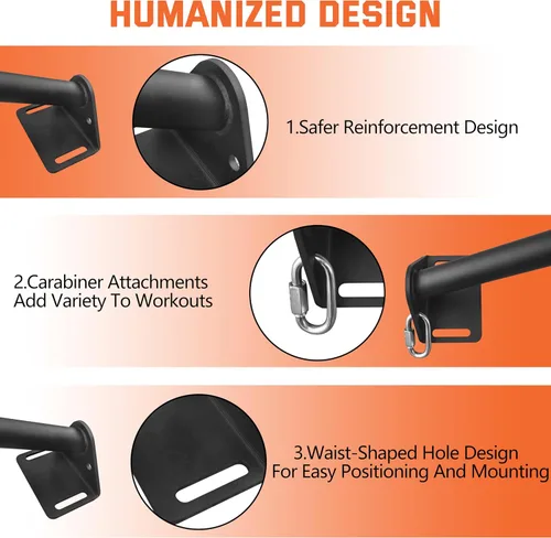 Vista 5 de Pull Up Bar Wall Mounted-Heavy Duty Joist Mounted Pull Up Bar-Premium Strength Training Pull-Up Bars-Fast and Easy Installation for Home and Garage