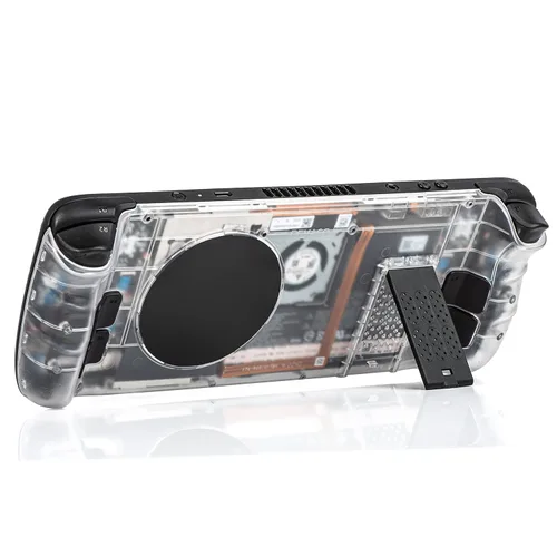 DEVASO Transparent Back Plate for Steam Deck, Replacement Shell Case Set for Steam Deck, Heat-Dissipation Back Cover with Stand, Can Be Externally