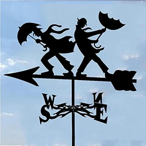 Vista 3 de Weather Vane Art Decor Weather Vane Stainless Steel Wind Vane Durable Wind Direction Indicator Weathercock Measuring Tools for Garden Patio Yard