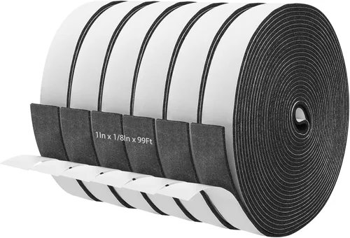 Vista 9 de Cinta aislante de espuma autoadhesiva Storystore, resistente a la intemperie de 1 x 1/8 x 16,5 pies para puertas y ventanas, sello de puerta a