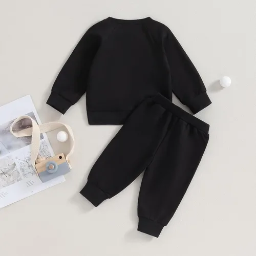 Vista 7 de Conjunto de ropa deportiva de manga larga con cuello redondo y pantalones para bebé niño