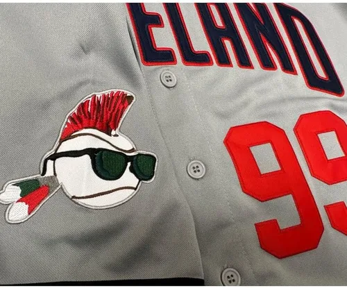 Vista 5 de ZXCVB Ricky Vaughn Jersey de los 90s Hip Hop Ropa de Película, Béisbol Jersey Cosido para Hombre