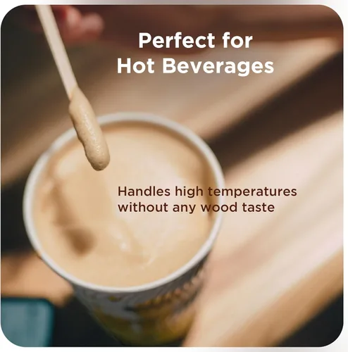 Vista 5 de Makerstep Agitadores de café de madera de abedul, palitos de café de 7 pulgadas (paquete de 1000) respetuosos con el medio ambiente, palos de madera