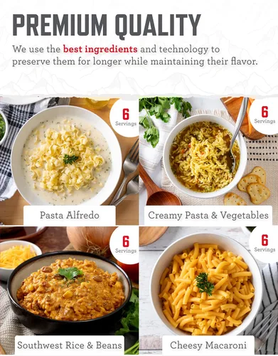 Vista 5 de ReadyWise Prepper Pack Cubo – 52 porciones de suministro de alimentos de emergencia, kit de supervivencia, comidas con proteínas, alimentos