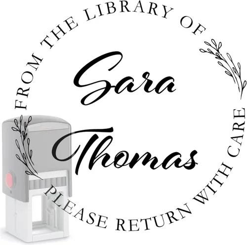 Sello de nombre de libro de biblioteca personalizado Ex Libris de The Library of Stamper Booklover Gift Please Return to This Belongs Custom (Libro