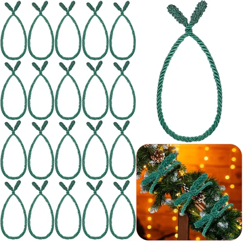 Vista 13 de Zhengmy 20 Piezas Lazos para Guirnalda de Navidad Extra Largos de 25 Pulgadas, Lazos Decorativos Retorcidos de Navidad para Barandilla
