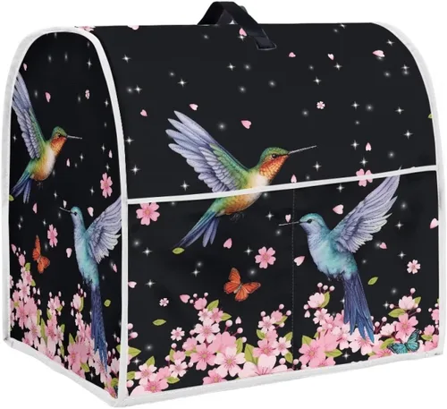 Vista 26 de Birds Flower Pattern Kitchen Aid Mixer Cover, Food Processor Cover with Top Handle and Storage Pocket, Dust Cover for Kitchen Stand Mixer or Coffee
