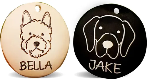 Etiquetas de identificación de mascotas grabadas, etiquetas de identificación personalizadas para mascotas, etiquetas de identificación de mascotas