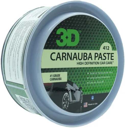 Vista 2 de 3D Cera de pasta de carnauba – Cera de coche de brillo profundo – Propiedades hidrofóbicas – Concentración pesada para un brillo más duradero