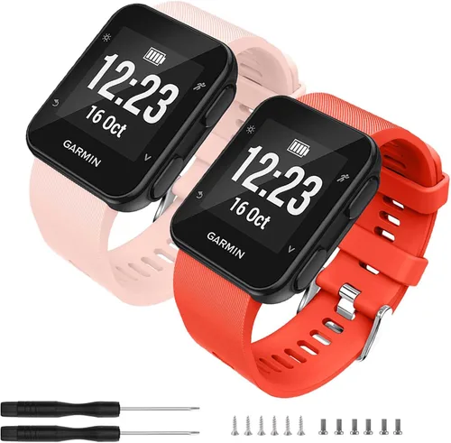 Vista 30 de GVFM banda compatible con Garmin Forerunner 35, silicona suave correa de repuesto para reloj inteligente Garmin Forerunner 35, se ajusta a muñeca