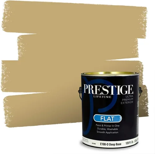 Vista 12 de PRESTIGE Pinturas de pintura exterior e imprimación en uno, 1 galón, plano, combinación comparable de Benjamin Moore* Manzanilla*
