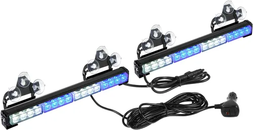 Vista 16 de ASPL - Barra de luz LED intermitente de emergencia de 2 x 16.8 pulgadas, para asesor de tráfico. Barra de luz estroboscópica de 32 LED con 26