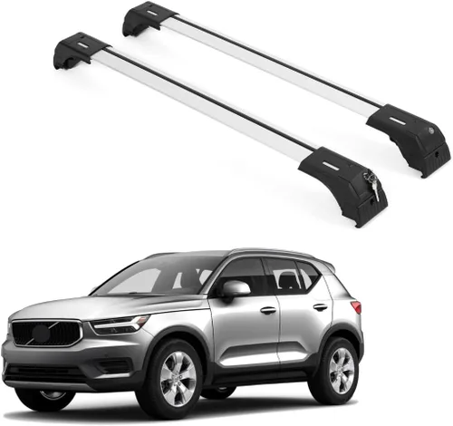 Vista 14 de ERKUL Barras transversales para techo de alta resistencia de 220 libras para Volvo XC40 2019-2026 Monturas metálicas sólidas Barras