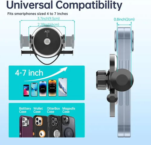 Vista 5 de Soporte de teléfono para tablero de automóvil, soporte universal de rotación de 360° para automóvil, soporte de teléfono multifuncional con clip