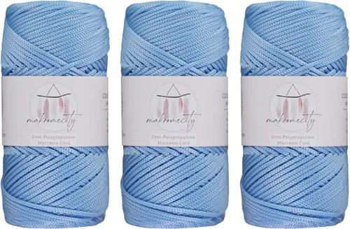 Vista 61 de Makromecity, Cordón de macramé de poliéster de 0.079 in x 125 yardas (375 pies) de 0.079 pulgadas, cuerda de polipropileno para macramé, para colgar