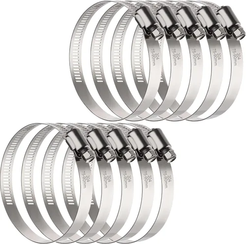 Vista 13 de OURU Abrazaderas de manguera grandes, paquete de 10 abrazaderas de manguera de acero inoxidable de 2.5 pulgadas ajustables de 1-13/16 a 2-3/4