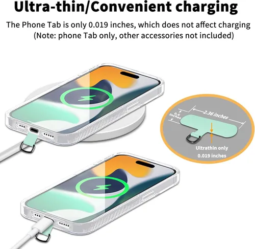 Vista 3 de TACOMEGE Phone Tether Tab for iPhone, Cell Phone Lanyard Patch, Phone Strap Replacement Part for All Full Phone Cases