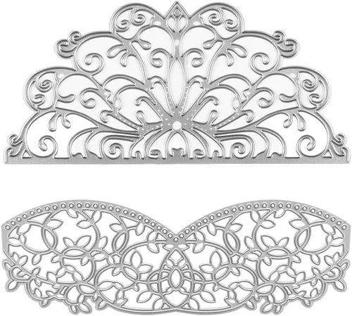 Troqueles de corte de encaje europeo en relieve de metal y troqueles de encaje para manualidades, Año Nuevo, boda, San Valentín, tarjetas de