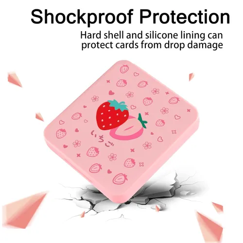 Vista 2 de TIKOdirect Game Card Case for SwitchSD Cards, Newest Portable Case Storage 12 Game Cards Holders Pretty Cute Hard Shell with Magenic Closure, Pink