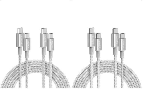 Vista 11 de Anker Cable USB C a USB C, paquete de 2 cables de carga rápida tipo C de 100 W de 3.3 pies para iPhone serie 17, MacBook Pro 2020, Pixel y más Negro