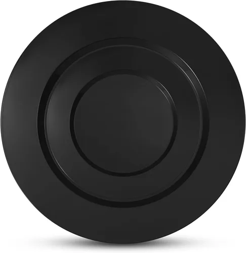 Vista 2 de Munfix Juego de 100 platos de plástico negro, 50 platos llanos de plástico de 10 pulgadas y 50 platos de postre de plástico de 7 pulgadas, elegantes